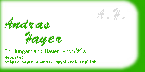 andras hayer business card